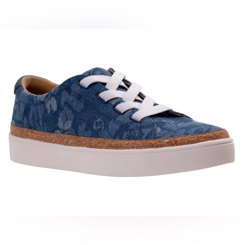 Revitalign Hermosa Orthotic Gore Lace-Up Sneaker in Denim Floral Size 8.5D